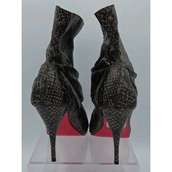 NWOB Y2K Apple Bottoms Snakeskin Ankle Boots Heels Womens Peep Toe Size 11 - Picture 5 of 8